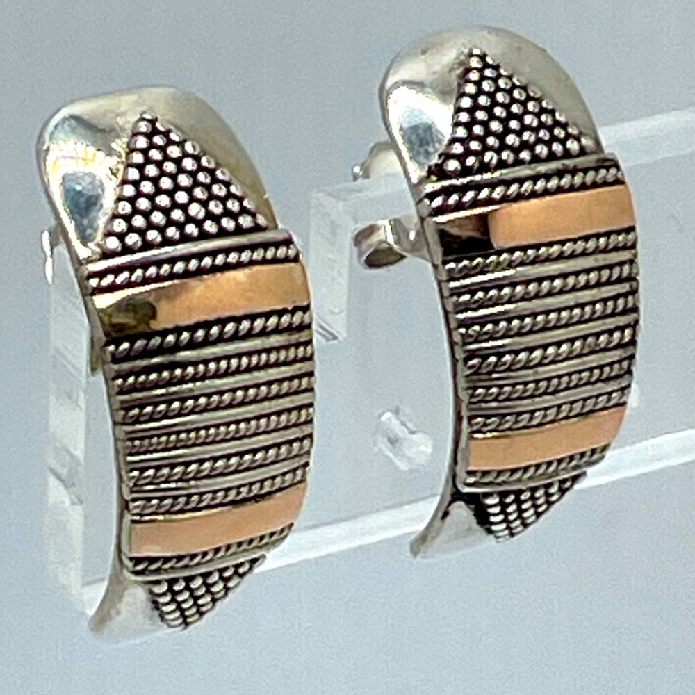 Vintage VJA 10 KT Gold & Sterling Earrings!